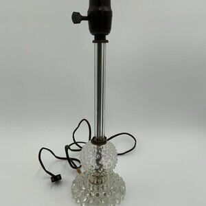 Vintage 50's Hobnail Clear Glass 14 1/2" Tall Electric Vanity Bedside Table Lamp
